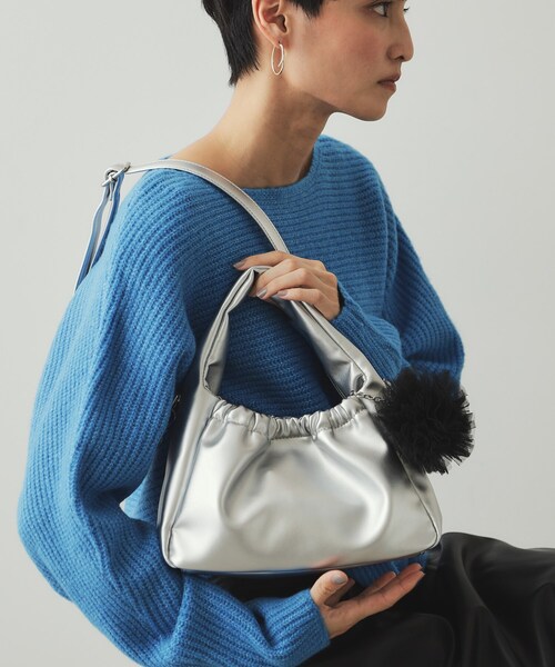 OPAQUE.CLIP（オペークドットクリップ）の「◆【2WAY】チュールチャーム付きミニショルダーバッグ（ショルダーバッグ・レディース・ブルー/シルバー/ブラック・00）」の3枚目の写真