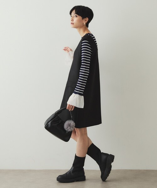 OPAQUE.CLIP（オペークドットクリップ）の「◆【2WAY】チュールチャーム付きミニショルダーバッグ（ショルダーバッグ・レディース・ブルー/シルバー/ブラック・00）」の5枚目の写真