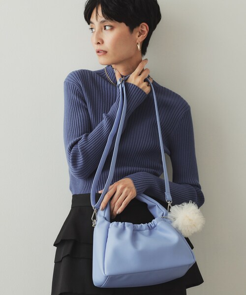 OPAQUE.CLIP（オペークドットクリップ）の「◆【2WAY】チュールチャーム付きミニショルダーバッグ（ショルダーバッグ・レディース・ブルー/シルバー/ブラック・00）」の6枚目の写真