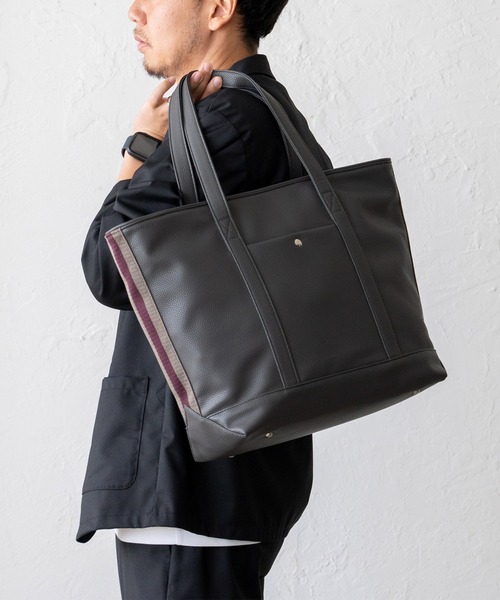 【セール】サイドラインテープビッグトートバッグ（トートバッグ）｜VitaFelice（ヴィータフェリーチェ） 6,930円