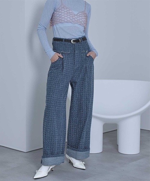 miette（ミエット）の「スクラッチ切り替えデニムパンツ（デニムパンツ・レディース・ブラック/インディゴブルー/ブルー・FREE）」の15枚目の写真