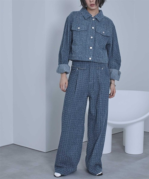 miette（ミエット）の「スクラッチ切り替えデニムパンツ（デニムパンツ・レディース・ブラック/インディゴブルー/ブルー・FREE）」の17枚目の写真