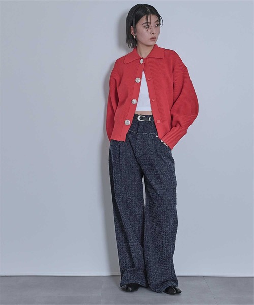 miette（ミエット）の「スクラッチ切り替えデニムパンツ（デニムパンツ・レディース・ブラック/インディゴブルー/ブルー・FREE）」の6枚目の写真