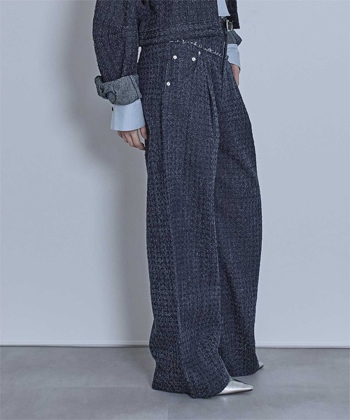 miette（ミエット）の「スクラッチ切り替えデニムパンツ（デニムパンツ・レディース・ブラック/インディゴブルー/ブルー・FREE）」の7枚目の写真