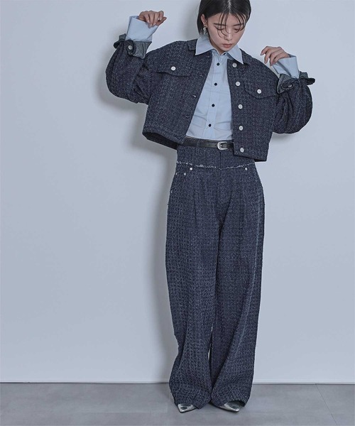 miette（ミエット）の「スクラッチ切り替えデニムパンツ（デニムパンツ・レディース・ブラック/インディゴブルー/ブルー・FREE）」の11枚目の写真