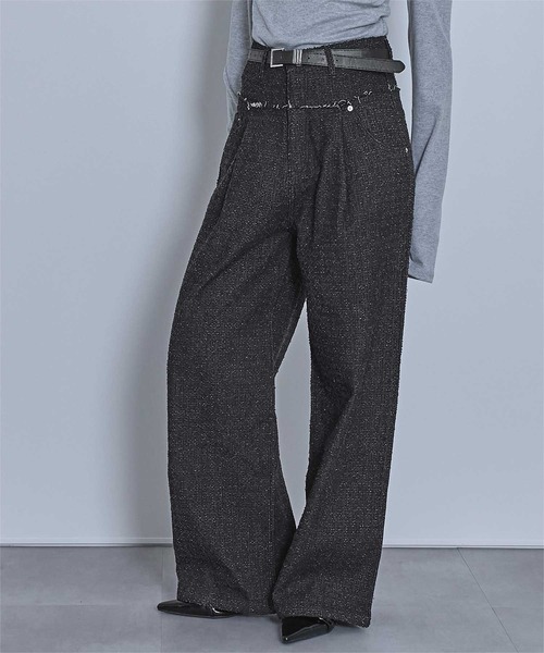 miette（ミエット）の「スクラッチ切り替えデニムパンツ（デニムパンツ・レディース・ブラック/インディゴブルー/ブルー・FREE）」の4枚目の写真