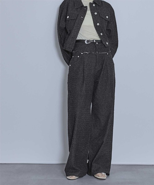 miette（ミエット）の「スクラッチ切り替えデニムパンツ（デニムパンツ・レディース・ブラック/インディゴブルー/ブルー・FREE）」の5枚目の写真