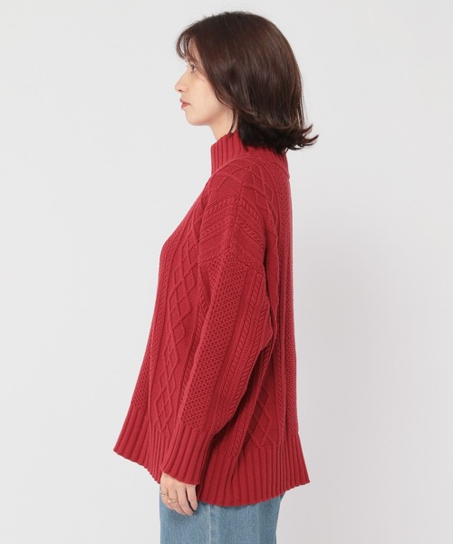 studio CLIP（スタディオクリップ）の「【マシンウォッシャブル】7ゲージハーフジップケーブルプルオーバー（ニット/セーター・レディース・アイボリー/ブルー/レッド・FREE）」の14枚目の写真