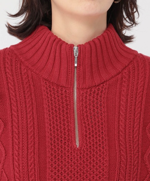 studio CLIP（スタディオクリップ）の「【マシンウォッシャブル】7ゲージハーフジップケーブルプルオーバー（ニット/セーター・レディース・アイボリー/ブルー/レッド・FREE）」の16枚目の写真