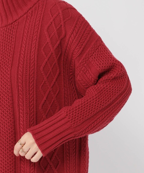 studio CLIP（スタディオクリップ）の「【マシンウォッシャブル】7ゲージハーフジップケーブルプルオーバー（ニット/セーター・レディース・アイボリー/ブルー/レッド・FREE）」の17枚目の写真