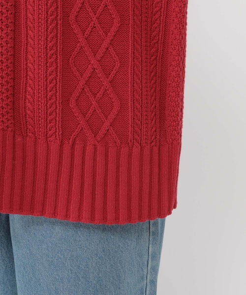 studio CLIP（スタディオクリップ）の「【マシンウォッシャブル】7ゲージハーフジップケーブルプルオーバー（ニット/セーター・レディース・アイボリー/ブルー/レッド・FREE）」の18枚目の写真