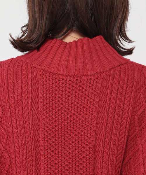 studio CLIP（スタディオクリップ）の「【マシンウォッシャブル】7ゲージハーフジップケーブルプルオーバー（ニット/セーター・レディース・アイボリー/ブルー/レッド・FREE）」の19枚目の写真