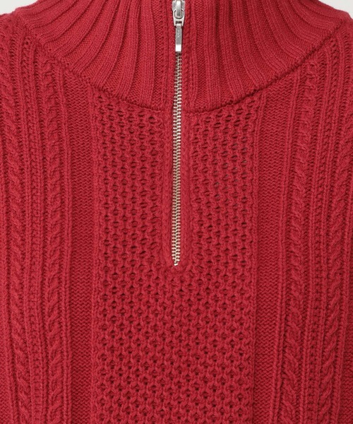 studio CLIP（スタディオクリップ）の「【マシンウォッシャブル】7ゲージハーフジップケーブルプルオーバー（ニット/セーター・レディース・アイボリー/ブルー/レッド・FREE）」の20枚目の写真