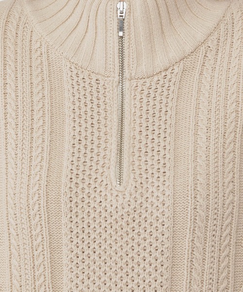 studio CLIP（スタディオクリップ）の「【マシンウォッシャブル】7ゲージハーフジップケーブルプルオーバー（ニット/セーター・レディース・アイボリー/ブルー/レッド・FREE）」の21枚目の写真