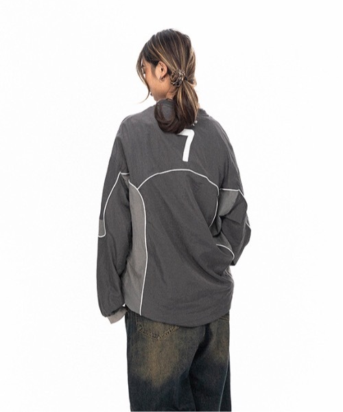 lilful（リルフル）の「ナイロンゲームプルオーバーシャツ（スウェット・レディース・カーキ/グレー・F）」の12枚目の写真