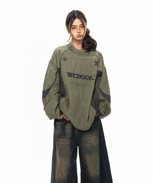 lilful（リルフル）の「ナイロンゲームプルオーバーシャツ（スウェット・レディース・カーキ/グレー・F）」の7枚目の写真