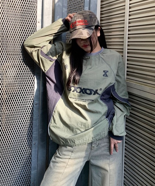 lilful（リルフル）の「ナイロンゲームプルオーバーシャツ（スウェット・レディース・カーキ/グレー・F）」の15枚目の写真