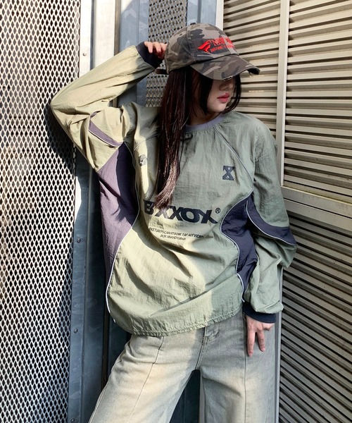 lilful（リルフル）の「ナイロンゲームプルオーバーシャツ（スウェット・レディース・カーキ/グレー・F）」の18枚目の写真