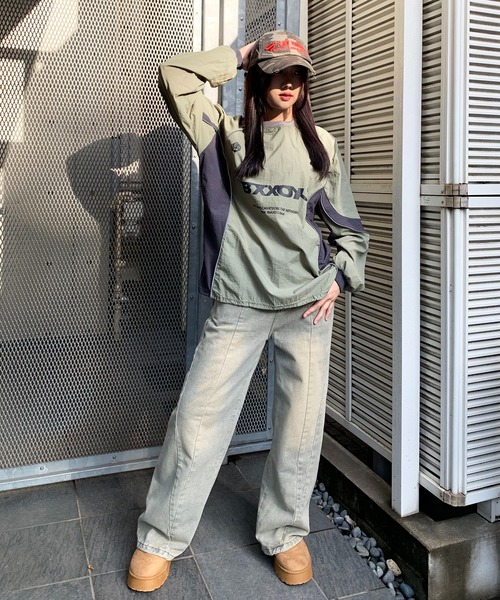 lilful（リルフル）の「ナイロンゲームプルオーバーシャツ（スウェット・レディース・カーキ/グレー・F）」の17枚目の写真