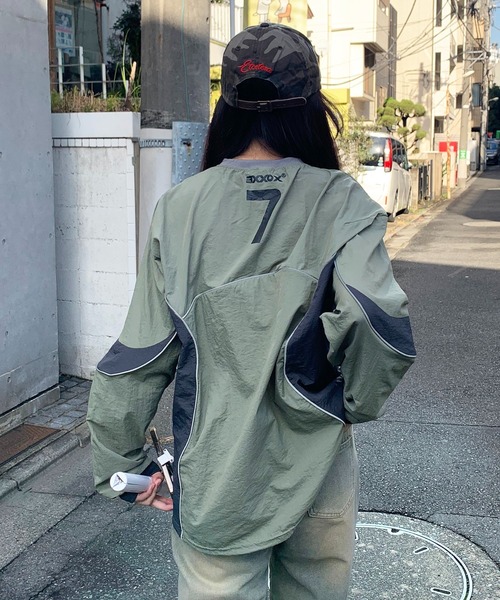 lilful（リルフル）の「ナイロンゲームプルオーバーシャツ（スウェット・レディース・カーキ/グレー・F）」の21枚目の写真