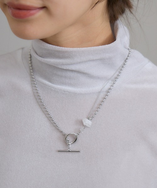 KATHARINE ROSS（キャサリンロス）の「【KATHARINE ROSS】【Joli&Micare】スノークオーツ２WAYネックレス（ネックレス・レディース・シルバー・MEDIUM）」の5枚目の写真
