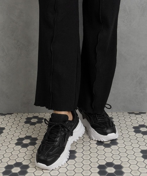 Fabby fabby（ファビィーファビィー）の「メッシュボリュームソールスニーカー（スニーカー・レディース・ブラック/ホワイト・SMALL/MEDIUM/LARGE）」の9枚目の写真
