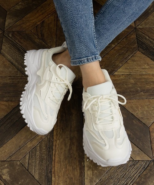 Fabby fabby（ファビィーファビィー）の「メッシュボリュームソールスニーカー（スニーカー・レディース・ブラック/ホワイト・SMALL/MEDIUM/LARGE）」の11枚目の写真