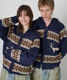 LOW GAUGE COWICHAN NEP KNIT HOODIE/ローゲージカウチンネップニットフーディ
