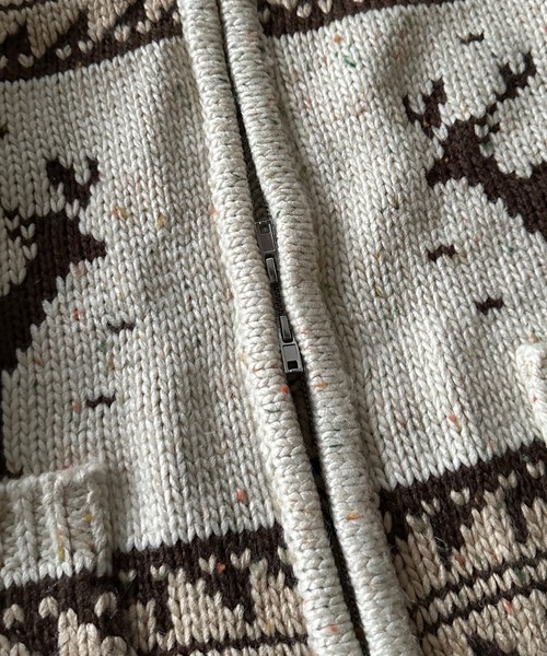 セール】LOW GAUGE COWICHAN NEP KNIT HOODIE/ローゲージカウチン