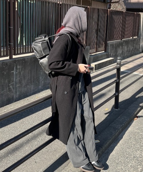 Chikashitsu +（チカシツプラス）の「【Chikashitsu +】long muffler / 【チカシツプラス】ロングマフラー（マフラー・メンズ・ダークグレー/ブラウン/ブラック/ライトグレー・ONE SIZE）」の19枚目の写真