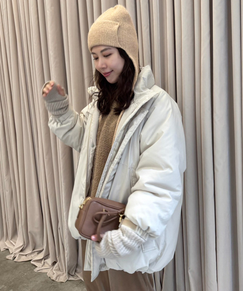 SLOBE IENA（スローブイエナ）の「SLOBE フライトニットキャップ（ニットキャップ/ビーニー・レディース・ベージュ/ネイビー・FREE）」の7枚目の写真