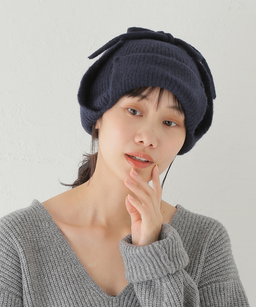 SLOBE IENA（スローブイエナ）の「SLOBE フライトニットキャップ（ニットキャップ/ビーニー・レディース・ベージュ/ネイビー・FREE）」の17枚目の写真