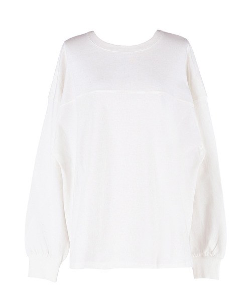 coca(coca)(コカ)の「ヘビーウェイトフットボールテールカットトップス(Tシャツ/カットソー・レディース・グレイッシュベージュ/ライトベージュ/グレー/ホワイト・ONE SIZE)」の19枚目の写真