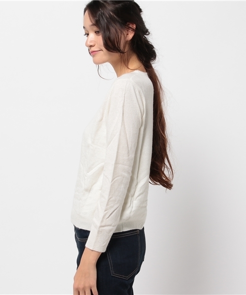OUTLET（アウトレット）の「【DouDou】ラウンドネックP/O（ニット/セーター・レディース・オフホワイト・MEDIUM）」の3枚目の写真