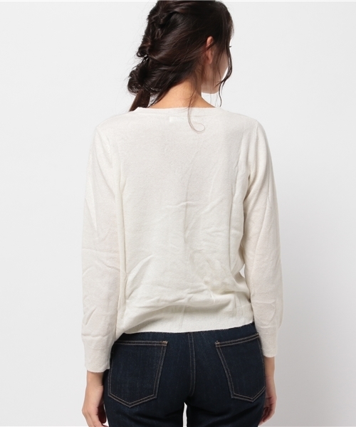 OUTLET（アウトレット）の「【DouDou】ラウンドネックP/O（ニット/セーター・レディース・オフホワイト・MEDIUM）」の4枚目の写真