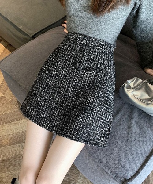 IRADOWL(アイラドール)の「ツイード柄台形ミニスカート(スカート・レディース・アイボリー/ブラック/ピンク・LARGE/MEDIUM/SMALL)」の15枚目の写真