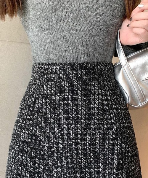 IRADOWL(アイラドール)の「ツイード柄台形ミニスカート(スカート・レディース・アイボリー/ブラック/ピンク・LARGE/MEDIUM/SMALL)」の16枚目の写真