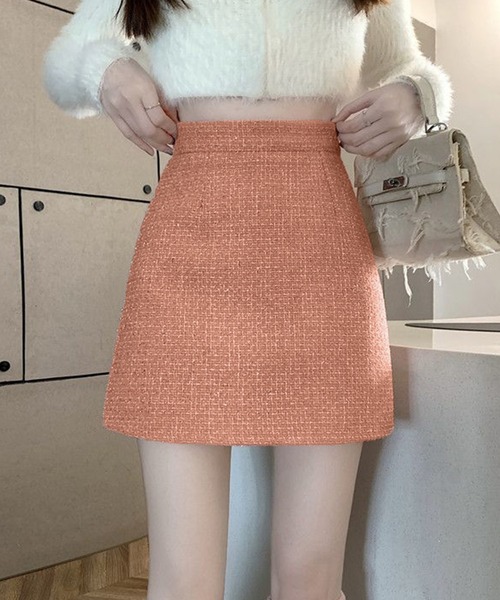 IRADOWL(アイラドール)の「ツイード柄台形ミニスカート(スカート・レディース・アイボリー/ブラック/ピンク・LARGE/MEDIUM/SMALL)」の18枚目の写真