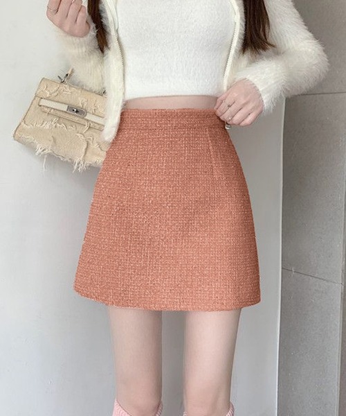 IRADOWL(アイラドール)の「ツイード柄台形ミニスカート(スカート・レディース・アイボリー/ブラック/ピンク・LARGE/MEDIUM/SMALL)」の19枚目の写真