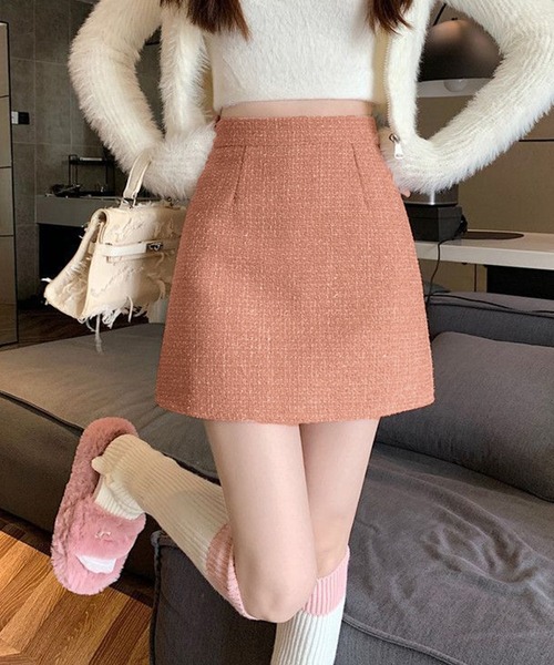 IRADOWL(アイラドール)の「ツイード柄台形ミニスカート(スカート・レディース・アイボリー/ブラック/ピンク・LARGE/MEDIUM/SMALL)」の21枚目の写真
