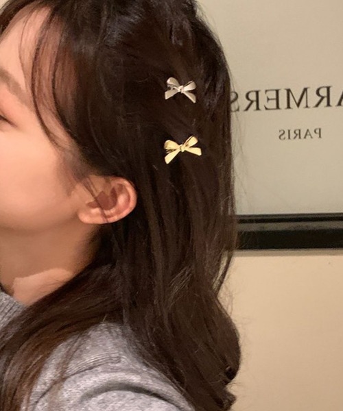 almo（アルモ）の「リボンヘアミニクリップピン/ヘアピン ペア(RO)（ヘアピン・メンズ・シルバー/ゴールド・FREE）」の3枚目の写真