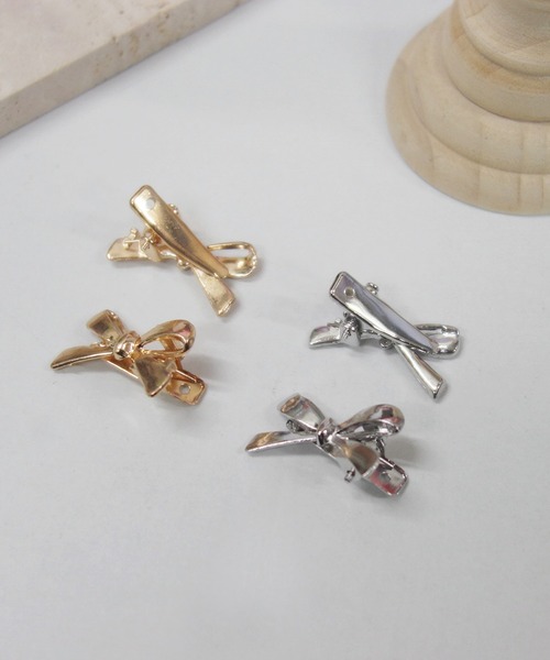 almo（アルモ）の「リボンヘアミニクリップピン/ヘアピン ペア(RO)（ヘアピン・メンズ・シルバー/ゴールド・FREE）」の6枚目の写真