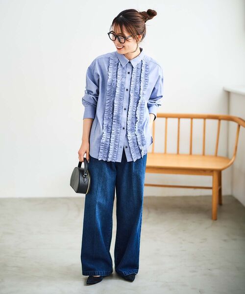 le.coeur blanc（ルクールブラン）の「タックワイドデニム（デニムパンツ・レディース・ブルー/サックスブルー・36/38）」の20枚目の写真