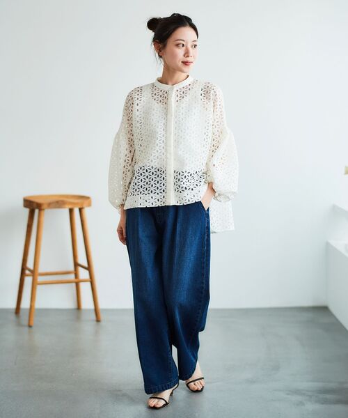 le.coeur blanc（ルクールブラン）の「タックワイドデニム（デニムパンツ・レディース・ブルー/サックスブルー・36/38）」の21枚目の写真