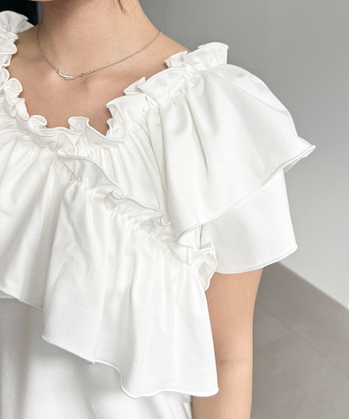 ﾁｪｽﾃｨ　ﾌﾘﾙTｼｬﾂ♡ﾎﾜｲﾄ レースフリルブラウス |【公式】Chestyオンラインショップ