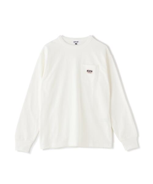 Schott(ショット)の「Schott/ショット/LS WORK LABEL POCKET T-SHIRT/ワークラベル ポケット ロンT(Tシャツ/カットソー・メンズ・ブラック/ホワイト・XL/L/M/2XL/S)」の1枚目の写真