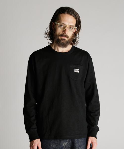 Schott(ショット)の「Schott/ショット/LS WORK LABEL POCKET T-SHIRT/ワークラベル ポケット ロンT(Tシャツ/カットソー・メンズ・ブラック/ホワイト・XL/L/M/2XL/S)」の5枚目の写真