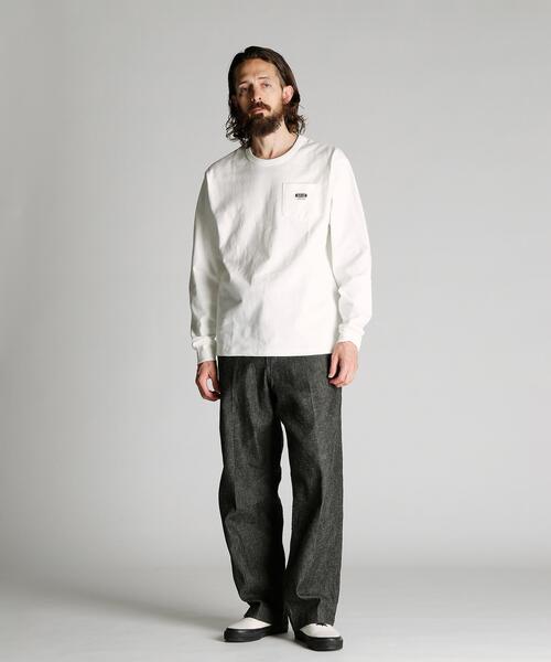Schott(ショット)の「Schott/ショット/LS WORK LABEL POCKET T-SHIRT/ワークラベル ポケット ロンT(Tシャツ/カットソー・メンズ・ブラック/ホワイト・XL/L/M/2XL/S)」の10枚目の写真