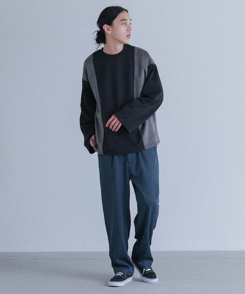 MDR(エムディアール)の「ポンチスウェード切替ロンT(Tシャツ/カットソー・メンズ・オフホワイト/ブラック・M/L)」の9枚目の写真