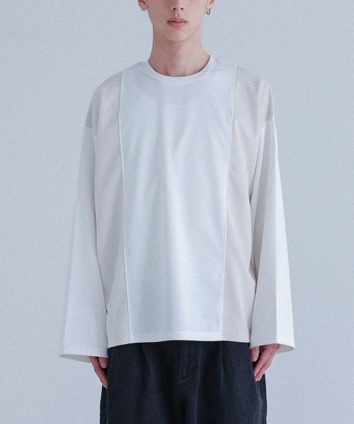 MDR(エムディアール)の「ポンチスウェード切替ロンT(Tシャツ/カットソー・メンズ・オフホワイト/ブラック・M/L)」の14枚目の写真